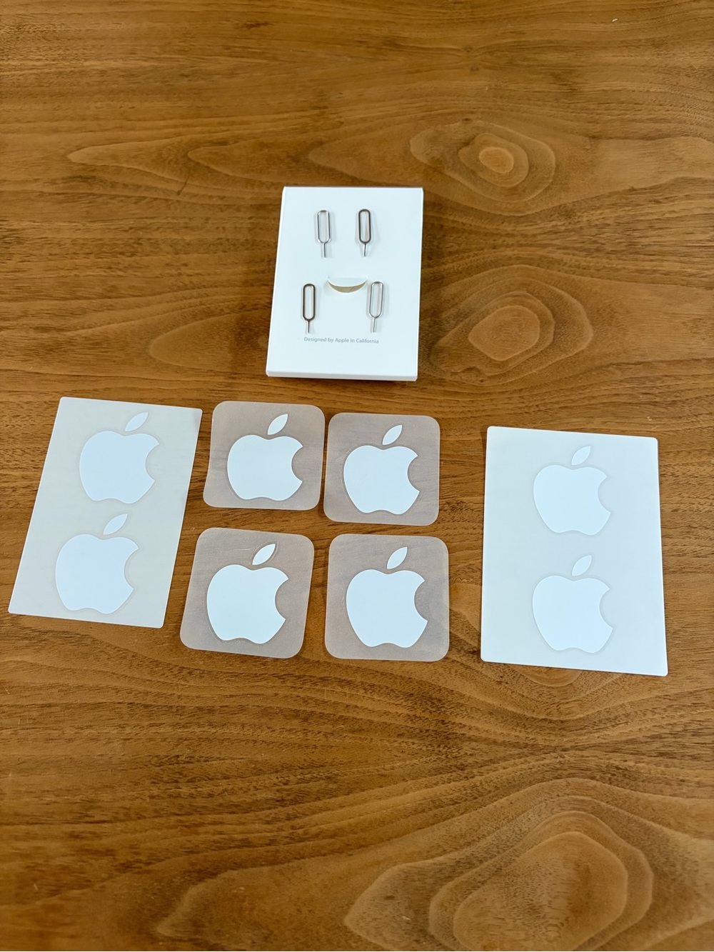 Set of authentic Apple stickers and SIM Ejector Tools